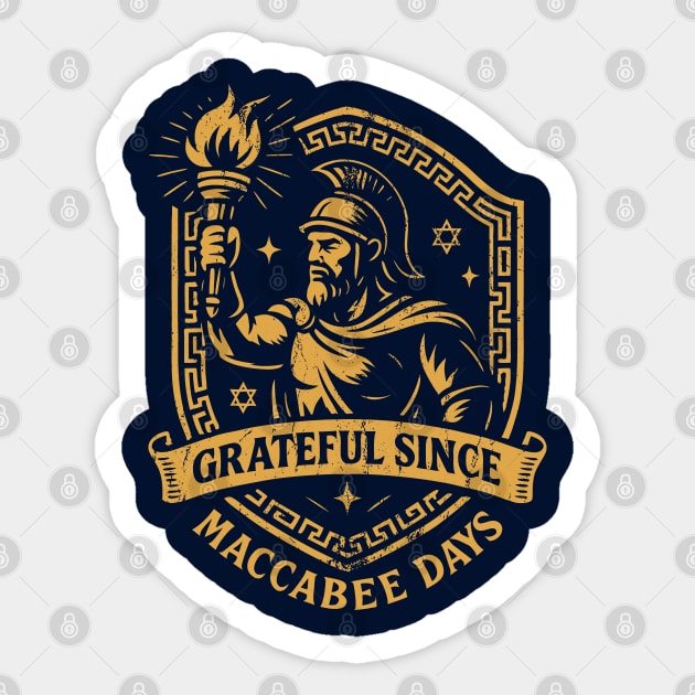 Grateful Since Maccabee Days – Maccabee Warrior Emblem Sticker by Thank HaShem